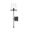 Z-Lite Callista 1 Light Wall Sconce, Matte Black & Clear 3032-1S-MB - alternate 1